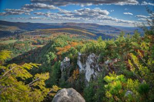 Image of green mountains/hills.