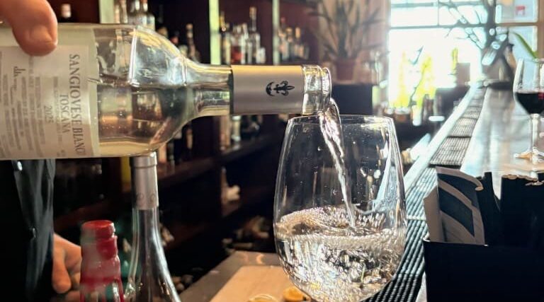 Wine pour into glass